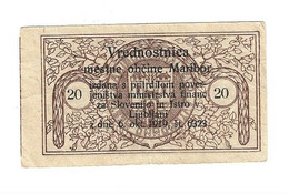 *slovenia Notgeld Maribor   20 Vinarjev 1919  Xf - Slovénie