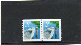 ETATS-UNIS   2 Timbres Se Tenant  19 C   1991    Y&T:1962a    Scott: H2529 C  Roulette N° : S111  Neufs Sans Charnière - Rollen (Plaatnummers)