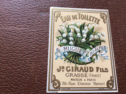 ETIQUETTE DE PARFUM  EAU DE TOILETTE  Au Muguet Des Alpes  Jn. GIRAUD FILS   Paris - Etiquettes