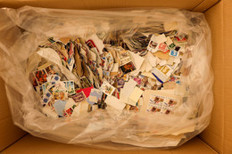 LARGE WORLD SORTER BOX With Stamps On And Off Paper. All Periods But Modern Prevails. Around Half Of The Box Consists Of - Other & Unclassified