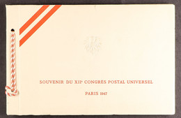 1947 UNIVERSAL POSTAL UNION CONGRESS AÂ Â special Printed 'Souvenir Of The 12thÂ Congress Postal Universal Paris 1947' P - Altri & Non Classificati