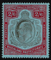 1908 2s6d Brownish Black & Carmine Red, SG 78, Fine Mint - Nyassaland (1907-1953)