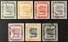 1947-51 Perforation Changes Complete Set, SG 80a/89a, Very Fine Cds Used. (7 Stamps) - Brunei (...-1984)