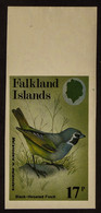 Â 1982  17p Black-Throated Finch, IMPERFORATE With Margin At Top, SG 436, Heijtz 375 V1, Never Hinged Mint. - Falkland Islands