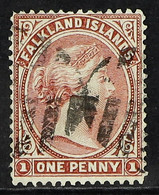 1878-79 1d Claret, No Watermark, SG 1, Fine Used. - Falkland Islands