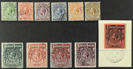 1912-20 Set Complete With Both 5s Colours, SG 60/69 (incl 67b), Very Fine Used, The Â£1 Still On Original Piece. Superb  - Falkland Islands