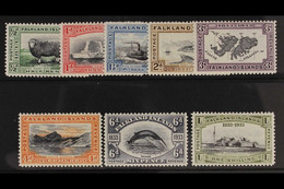 1933 Centenary Set Complete To 1s, SG 127/134, Very Fine And Fresh Mint. (8 Stamps) - Falkland Islands