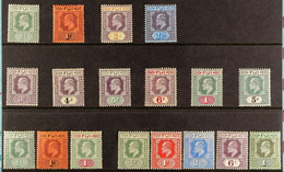 1903-12 KEVII MINT COLLECTION Presented On A Stock Card That Includes 1903 CA Wmk Set To 5s (SG 104/113), 1904-09 MCA Wm - Fidschi-Inseln (...-1970)