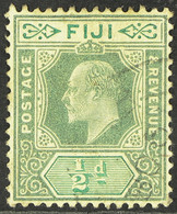 1904-09 Â½d Green & Pale Green, Wmk Mult Crown CA, DAMAGED FRAME VARIETY, SG 115a, Good Used. - Fidschi-Inseln (...-1970)