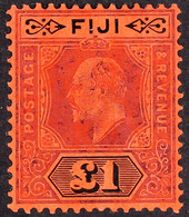 1906-12 Â£1 Purple & Black On Red, SG 124, Fine Mint. - Fidschi-Inseln (...-1970)