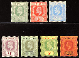 1906-12 Complete Definitive Set, SG 118/124, Fine Mint. (7 Stamps) - Fidschi-Inseln (...-1970)