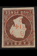 1874 VARIETY. 4d Brown, CC Wmk, Imperf With WATERMARK INVERTED Variety, SG 5w, Superb Used With Four Good To Large Margi - Gambia (...-1964)