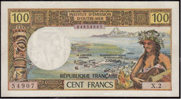 FRENCH 1969 Tahiti (French Polynesia) 100 Francs Papeete "Girl Wearing A Wreath, Playing A Guitar & Papeete - VERY RARE - Other & Unclassified