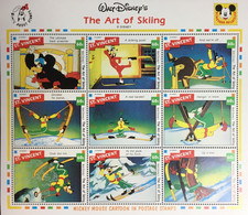 St Vincent 1992 Disney The Art Of Skiing Sheetlet MNH - St.Vincent (1979-...)