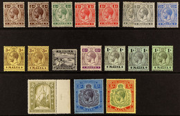 1914-21 Watermark Crown CA Complete Set Of 12, SG 69/88, Including Both Â¼d Shades, Both 1d Shades, Both 2d Shades, Both - Malta (...-1964)