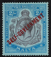1922 2s Purple And Blue/blue 'Self Government' Overprint, SG 111, Very Fine Mint. - Malta (...-1964)