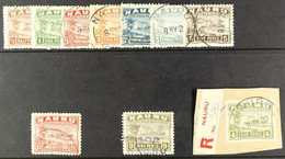 1924 Freighter Values Fine Used, Between SG 26A - 35A With Â½d - 5d With Nauru Cds Cancels, 1Â½d With Violet Cancel, 9d  - Nauru
