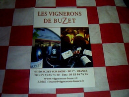 Carte De Visite Vin Cave  Les Vignerons De Buzet à Buzet Sur Baïse Lot Et Garonne - Tarjetas De Visita