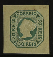 REPRINT 1928 Reprint Of 1853 Maria II 50r Green, AFINSA 3 (SG 3), Little Known And Scarce Outside The Country Of Issue.  - Other & Unclassified