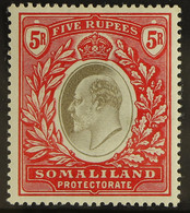1904 5r Grey-black And Red, SG 44, Very Fine Mint. - Somaliland (Protettorato ...-1959)