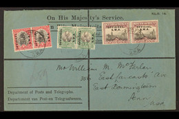 1929 (8 Nov) OHMS Printed Cover To USA Bearing Â½d, 1d & 2d Officials, SG O9/11, Tied By Windhoek C.d.s. Postmarks, New  - South West Africa (1923-1990)