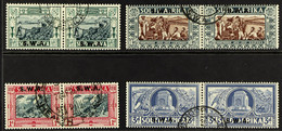 1938 Voortrekker Memorial Set, SG 105/108, Very Fine Used In Correct Units (4 Pairs) - South West Africa (1923-1990)