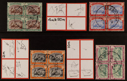 POSTAGE DUES 1948 Complete Set, SG D12/15, Superb Cds Used BLOCKS Of 4, Most Stamps Showing Various Identified Minor Pla - Sudan (...-1951)