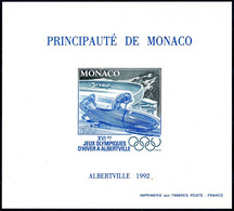 MONACO - JEUX OLYMPIQUES D'ALBERTVILLE - BLOCS FEUILLETS SPECIAUX 17 ** DENTELE ET NON DENTELE - Blocks & Sheetlets