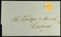 1865 (24 Feb) Entire Letter Addressed To Caracas, Bearing 1863-64 Â½r Orange Eagle (Scott 12, SG 18) Tied By Faint 'La G - Venezuela