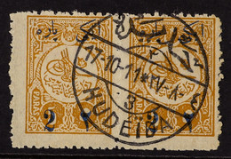 OTTOMAN POSTS 1910 5pa Yellow-ochre Of Turkey, Michel 179, A Very Fine Used Horizontal Pair With 'HUDEIDA' Cds Cancellat - Yemen