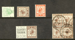 1929 PUC Group Of Interesting Items, Incl. Â½d & 1Â½d Wmk Sideways Used, 1Â½d Wmk Inverted In Used Block Of Four, 1d Wmk - Unclassified