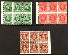 1934-6 BOOKLET PANES Â½d & 1d Wmk Upright, 1Â½d Wmk Inverted, SG 439c, 440g, 441fw, Never Hinged Mint, Some Trimmed Perf - Unclassified