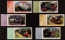 ISLE OF MAN 2010 Railway Steam Trains And Tramways Complete Set As IMPERF PROOFS On Unwatermarked Gummed Paper As SG 160 - Sonstige & Ohne Zuordnung