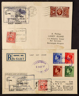 LUNDY  1936 & 1937 Two Flight Covers, Each With 'Atlantic Coast Air Services' Â½d & Lundy Â½ Puffin Labels Affixed, One  - Sonstige & Ohne Zuordnung