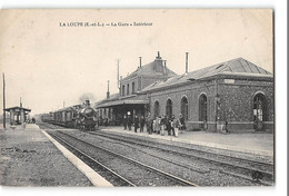 CPA 28 La Loupe La Gare Train - La Loupe