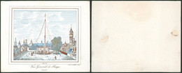 Belgique - Carte En Porcelaine : Bruges : Vue Générale De Bruges (1843) / 12,3 X 10cm - Porcelaine
