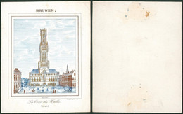 Belgique - Carte En Porcelaine : Bruges : Vue De La Tour De Notre Dame (1843) / 9,9 X 12,5 Cm - Cartes Porcelaine