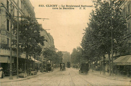 Clichy * Le Boulevard Nationale Vers La Barrière * Attelage * Tram Tramway - Clichy