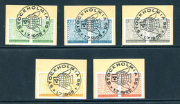 SUEDE   Y&T   399 - 403    /  Facit 471 - 475   /   Mi  406 - 410  Obl   ---     Rare : Paires Sur Fragment Philatélique - Nuevos