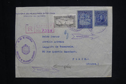 VENEZUELA - Enveloppe ( Retaillée ) En Recommandé De Caracas Pour La Légation Du Venezuela à Paris En 1938  - L 124068 - Venezuela