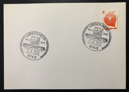 GERMANY,  6143 « LORSCH, HESS », « Bundesbahn Sozial Werk Bez Frankfurtim », « BVV 1972 », « Special Postmark »,1972 - Storia Postale