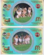 CHINA DOG AUSTRALIAN SHEEPDOG 2 PUZZLES OF 8 PHONE CARDS - Chiens