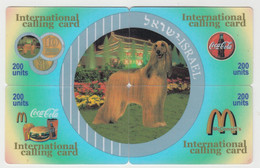 CHINA DOG AFGHAN HOUND PUZZLE OF 4 PHONE CARDS - Perros