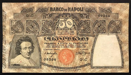 50 Lire Banco Di Napoli 13 12 1914 Leggermente Pressato Taglietti LOTTO 4065 - Altri & Non Classificati