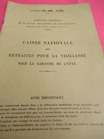 Caisse Nationale  Des Retraites Pour La Vieillesse Sous La Garantie De L'Etat/Marie-Ange CHOUPAULT /1926     BA84 - Non Classés