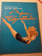 188578 US MIAMI BEACH SHOW AQUA SPECTACULAR YEAR 1963 STAFF & PROGRAMME NO POSTAL POSTCARD - Théâtre & Déguisements