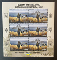 Sierra Leone 2022 Mi. ? Russian Invasion Ukraine War Soldier Warship Mixed GO F*** & Done Boris Groh Sheetlet PERF - Ukraine