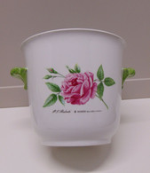 *POT RAFRAICHISSOIR CACHE POT PORCELAINE ALLEMANDE Fleurs ROSIERS Redouté   E - Autres & Non Classés