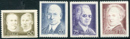 SWEDEN 1972 Nobel Laureates Of 1912 MNH / **.  Michel 786-89 - Neufs