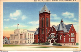 North Carolina Greensboro West Market Street Methodist Church 1943 Curteich - Greensboro